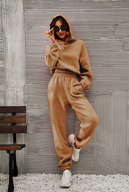 Ensemble décontracté femme automne hiver, pull à manches longues et pantalon droit, deux pièces confortables