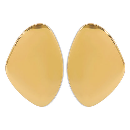 High Profile Retro Elegant Metal Geometry Stud Earrings Simple Personality Metal Alloy Earrings Women - Wanita Store