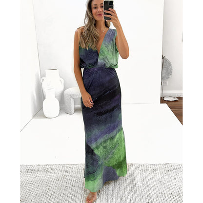 Enter Spring Summer Sexy Backless Slit Dress Loose Vacation Women Clothing Dress - Wanita Store