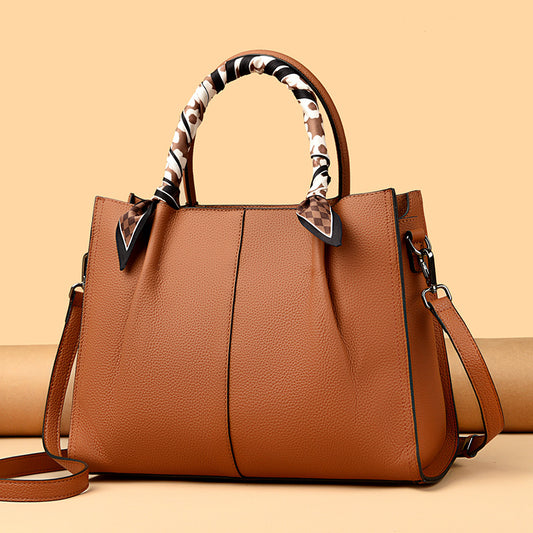 Genuine Leather Bag Women Handbag Simple Large Capacity Totes High Grade First Layer Cowhide Office Bag