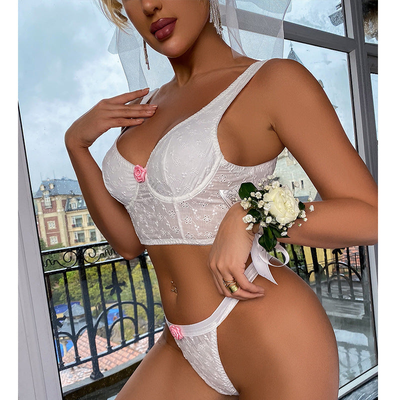 Sexy Lingerie Set Christmas Role Play Bridal Wear Sexy Underwear Three Piece Set