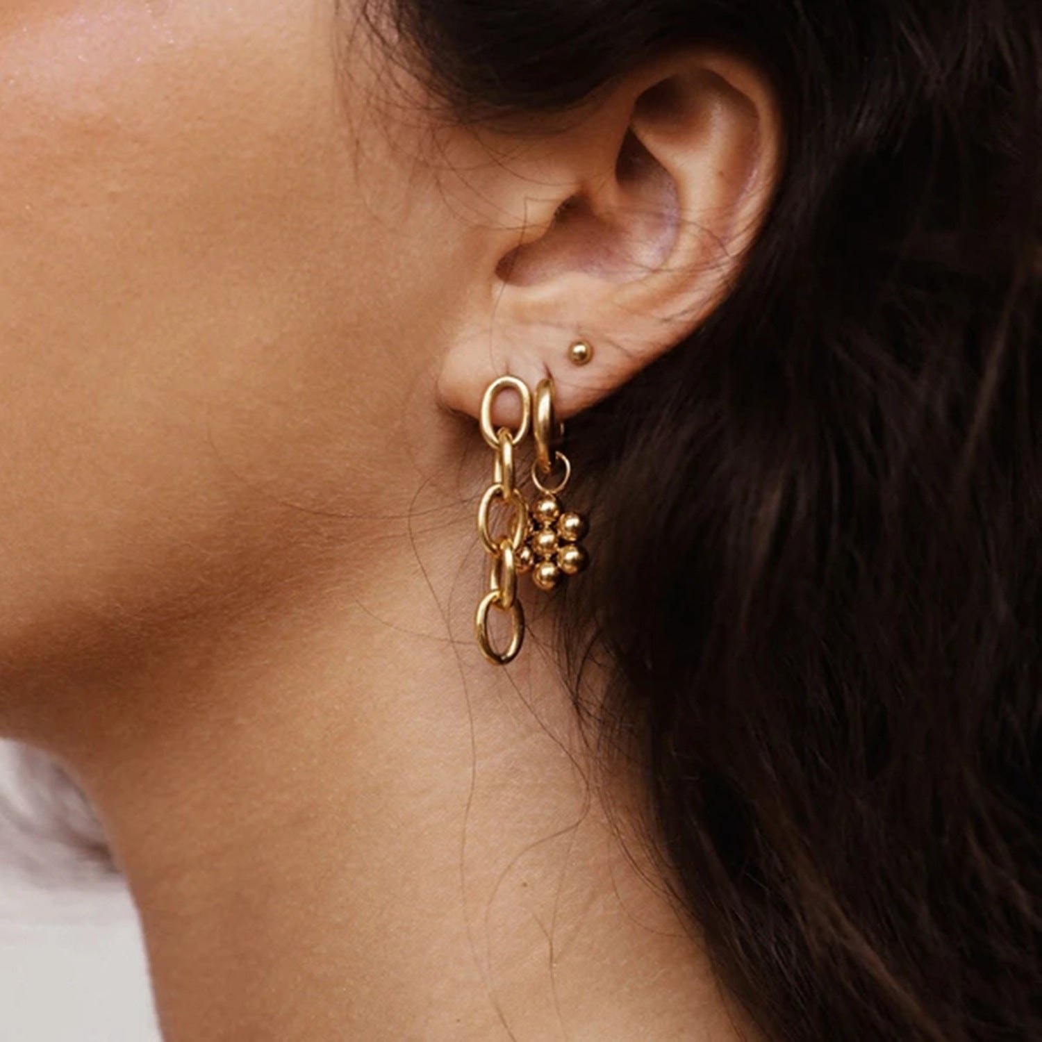 Celebrities Titanium Steel Earrings Long Cuban Chain Earrings Jewelry 18K Gold Stainless Steel Women Earrings Accessories - Wanita Store