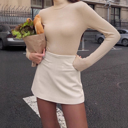 Suede Skirt Autumn Winter High Waist Hip Wrapped Women Clothing Skirt - Wanita Store