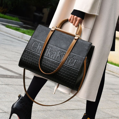 Handbag Large Capacity Totes Women Office Bag Elegant Embossed Women Bag Shoulder - Wanita Store