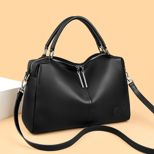 Genuine Leather Bag Women Simple Handbag High Grade Large Capacity Pillow Bag Soft Leather Office Tote