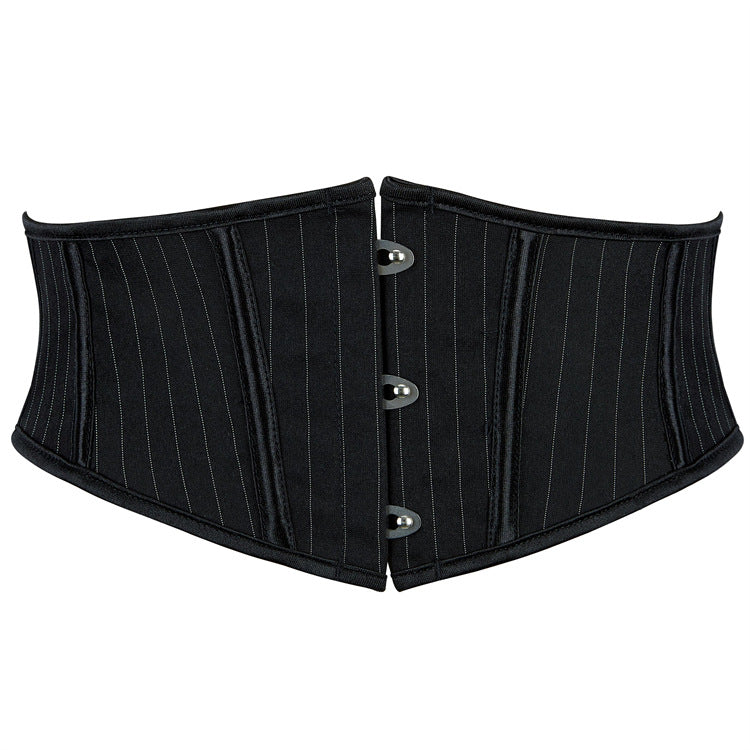 Short Buckle Boning Corset Denim Outer Wear Girdle Lolita Court Body Sculpting Girdle Supply