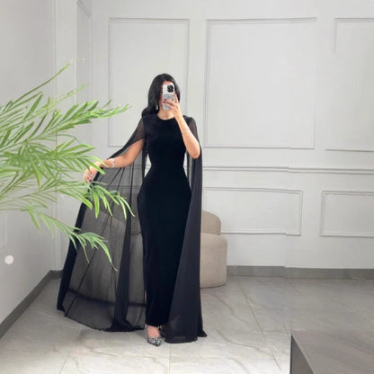 Autumn Winter Women Clothing Middle East Velvet Sheath Sleeve Dress - Wanita Store