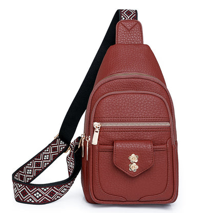 Bags Women Chest Bag Retro Easy Matching Faux Leather Messenger Bag Casual Women Chest Bag - Wanita Store