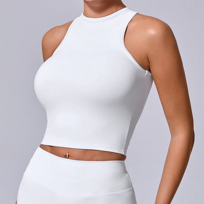 No Chest Pad Blouse Quick Drying Sports Vest Naked Women Sense Skinny Yoga Clothes Running Fitness Top - Wanita Store