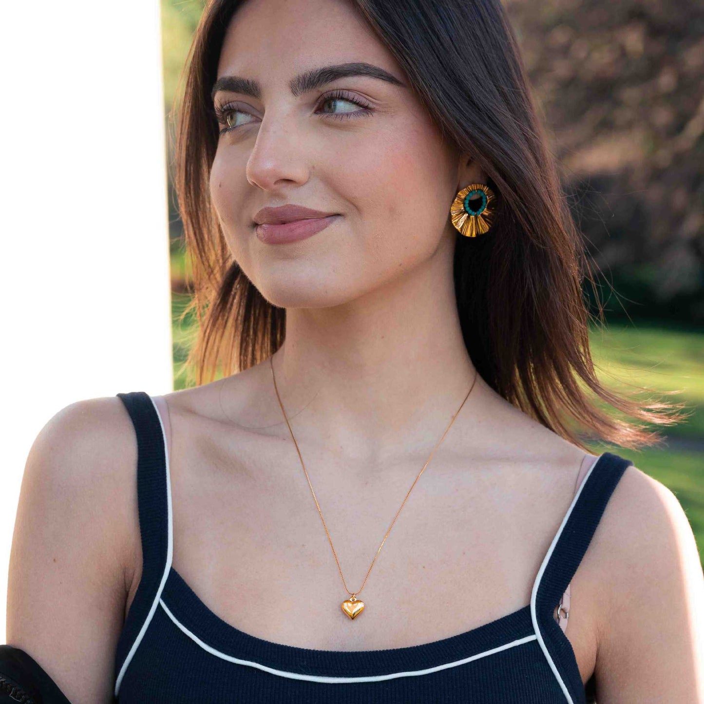 Three Dimensional Peach Heart Necklace Solid Love Heart Simplicity Dignified Embellished Clavicle Necklace Accessories - Wanita Store