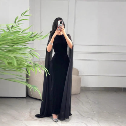 Autumn Winter Women Clothing Middle East Velvet Sheath Sleeve Dress - Wanita Store