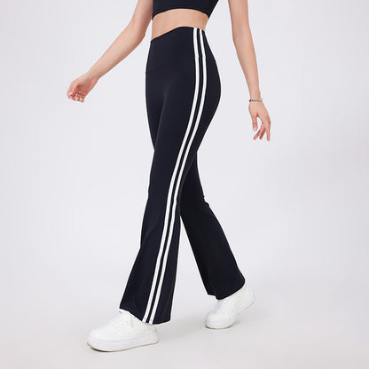 High Waist Yoga Pants Sexy Running Sports Peach Hip Raise Fitness Pants Nude Feel Stretch Flared Pants - Wanita Store