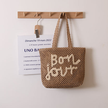 Letter One Shoulder Coffee Rice