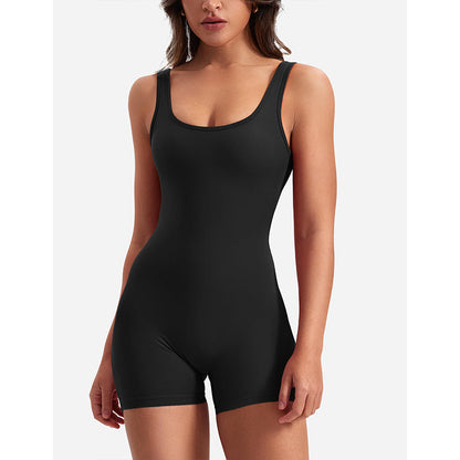 Spring Summer Women Clothing Shoulder Strap Backless Slim Fit Hip Lifting Yoga Jumpsuit - Wanita Store