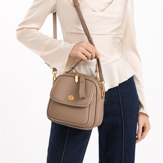 Messenger Bag Fashionable All Matching Bags Korean Casual Business Small Shoulder Bag Soft Leather Large Capacity Portable Shoulder Bag