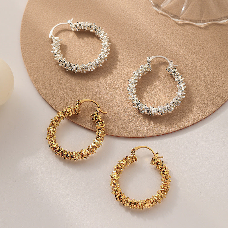 Exaggerated Irregular Asymmetric Big Circle C Shaped Earrings Ear Ring High Sense Design Earrings Women - Wanita Store