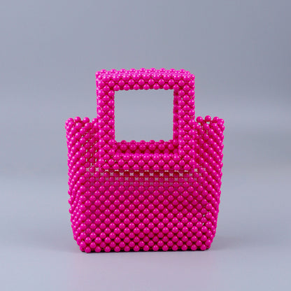 Popular Acrylic Hand Woven Color Square Clutch High Quality Lightweight Ladies Bag - Wanita Store