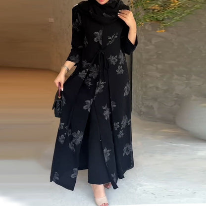 Affordable Luxury Simple Graceful Slimming Elegant Floral Outer Batch Trench Coat - Wanita Store