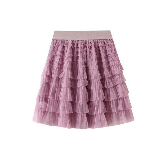 Mesh Skirt Women Summer Spring Autumn Clothing A line Tiered Dress Short Skirt