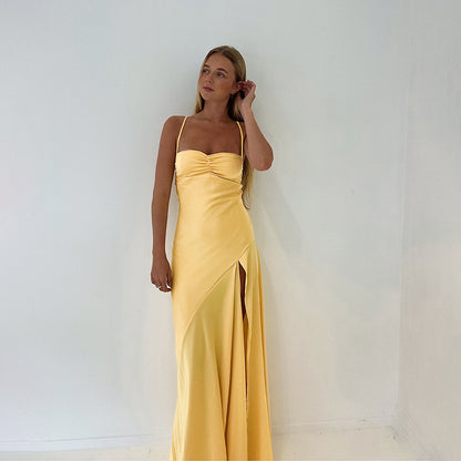 Autumn Socialite Camisole Dress Split Slimming Maxi Dress for Women - Wanita Store