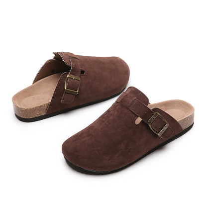 Closed Toe Slippers Women Couple Flip Flops Roman Shoes Casual Semi Slippers Lazy Shoes Tide - Wanita Store