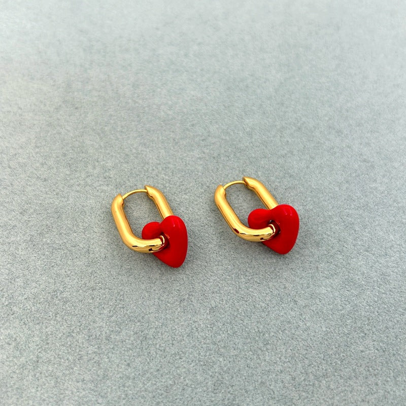 Summer Simple High Grade Love Shape Necklace Ear Clip Women - Wanita Store