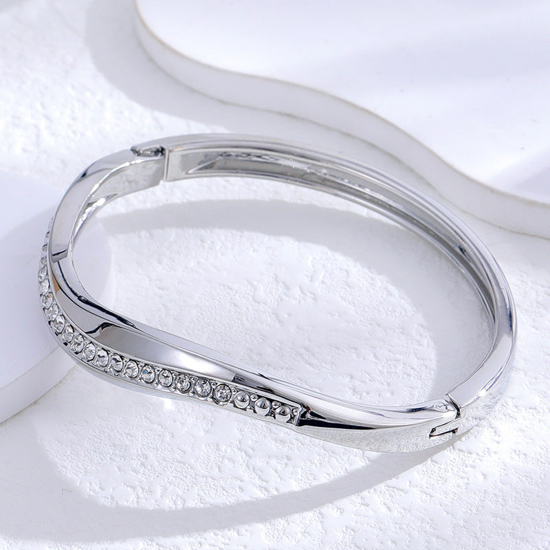 Bracelet Women High End Fashionable Mirror Polished Open Geometric Abstract Irregular Asymmetric Punk Bracelet - Wanita Store