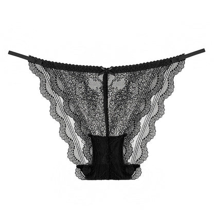 Culotte sexy en dentelle pour femme, sous-vêtement ajouré, respirant, en dentelle crochetée, taille basse