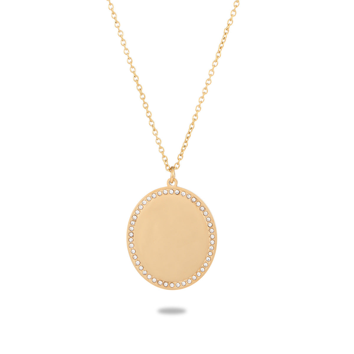 Private Exclusive Stainless Steel Necklace Unisex Vacuum Plating 18K Gold Titanium Steel Embellished - Wanita Store
