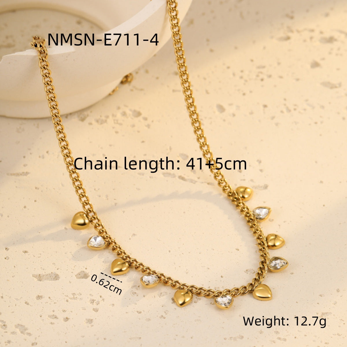 Love White Zircon Necklace
