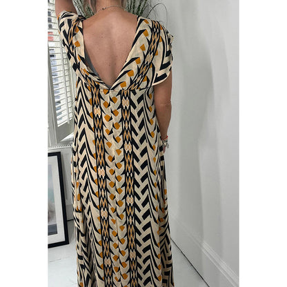 Spring Summer Casual Printed Large Swing Dress Loose Vacation Pocket Dress - Wanita Store