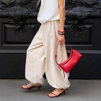 Cotton Bloomers Autumn Street Trend Casual Lazy Wide Leg Trousers Loose Bloomers Women - Wanita Store