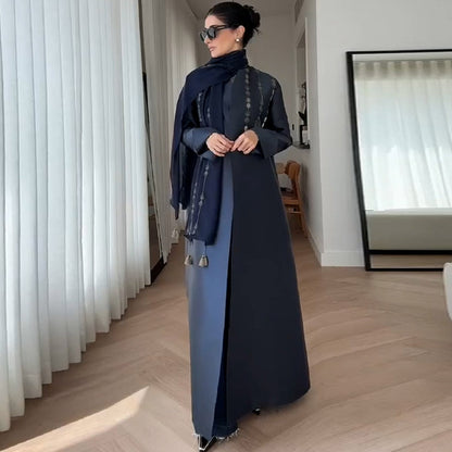 British Retro Motorcycle Embroidered Coat Mid Length Robe Trench Coat - Wanita Store