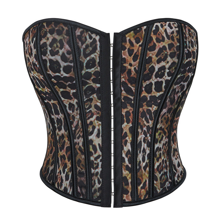 Leopard Single Breasted Women Tube Top Breasts Support Push Up Court Body Shaping Top