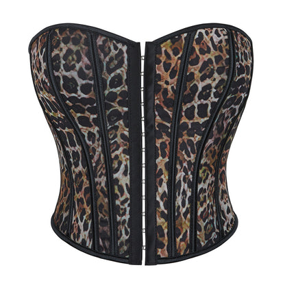 Leopard Single Breasted Women Tube Top Breasts Support Push Up Court Body Shaping Top