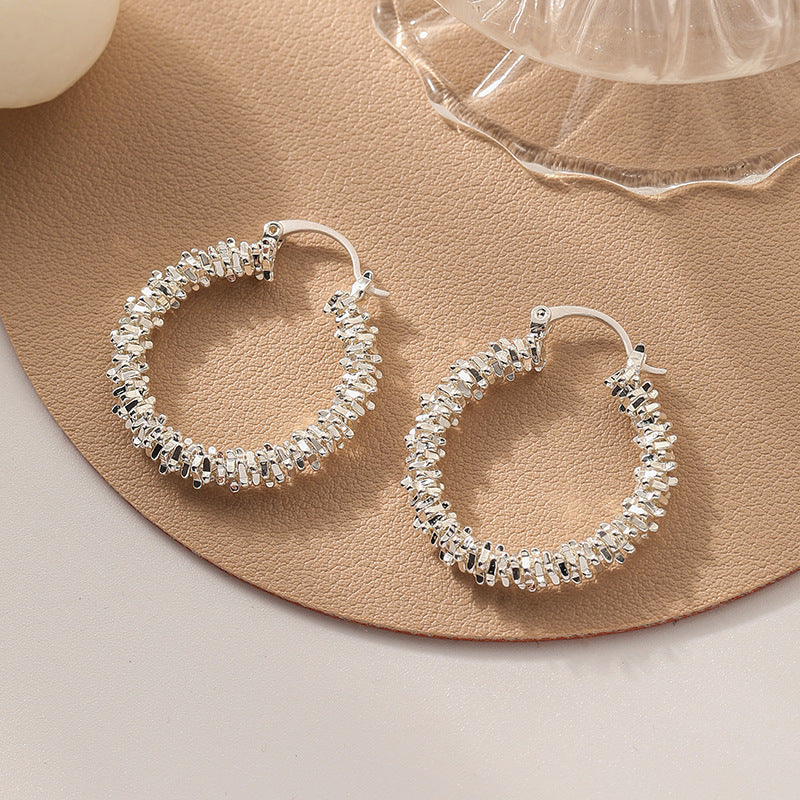 Exaggerated Irregular Asymmetric Big Circle C Shaped Earrings Ear Ring High Sense Design Earrings Women - Wanita Store