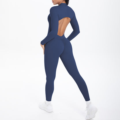 Long-Sleeved Trousers-Navy Blue