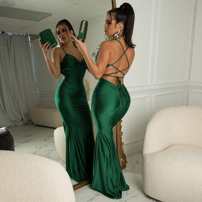 Women Clothing Popular Sexy Slim Dress Sling Skinny Sheath Dress - Wanita Store