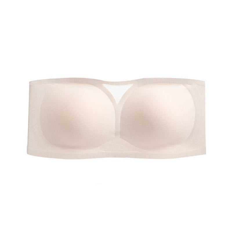 Korean Model Strapless Underwear Women Non Slip Invisible Tube Top Corset Underwear Summer Thin Section Traceless Small Breast Bra Women
