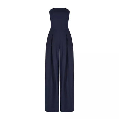 Women Casual Backless Slim Fit Smocking Jumpsuit - Wanita Store