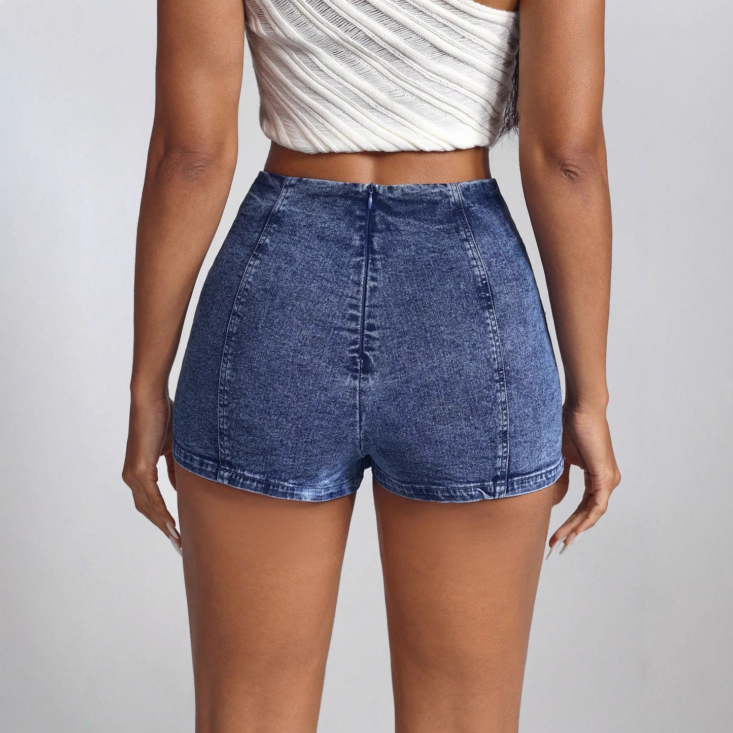 Personality Irregular Asymmetric Girls Stretch Sexy Denim Skirt