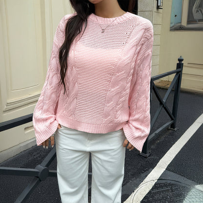 Casual Simple Wool Long Sleeve Sweaters Women Clothing Autumn Winter - Wanita Store