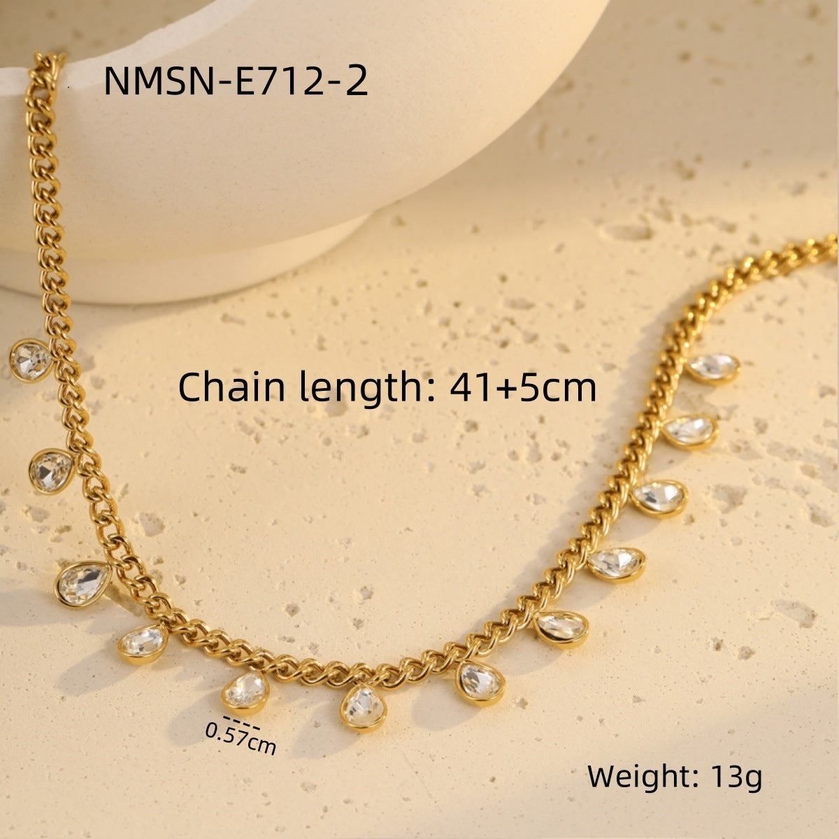 Water Drop White Zircon Necklace