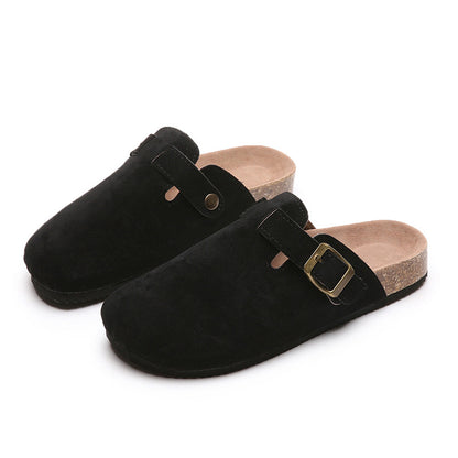 Closed Toe Slippers Women Couple Flip Flops Roman Shoes Casual Semi Slippers Lazy Shoes Tide - Wanita Store