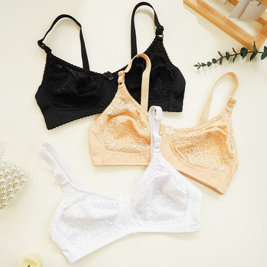 Lace Sexy Women Bra Breathable Comfortable Ultrathin Mold Cup Underwear Wireless Bow Traditional Bra