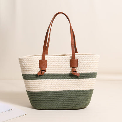 Leather Knot Cotton Thread with Green