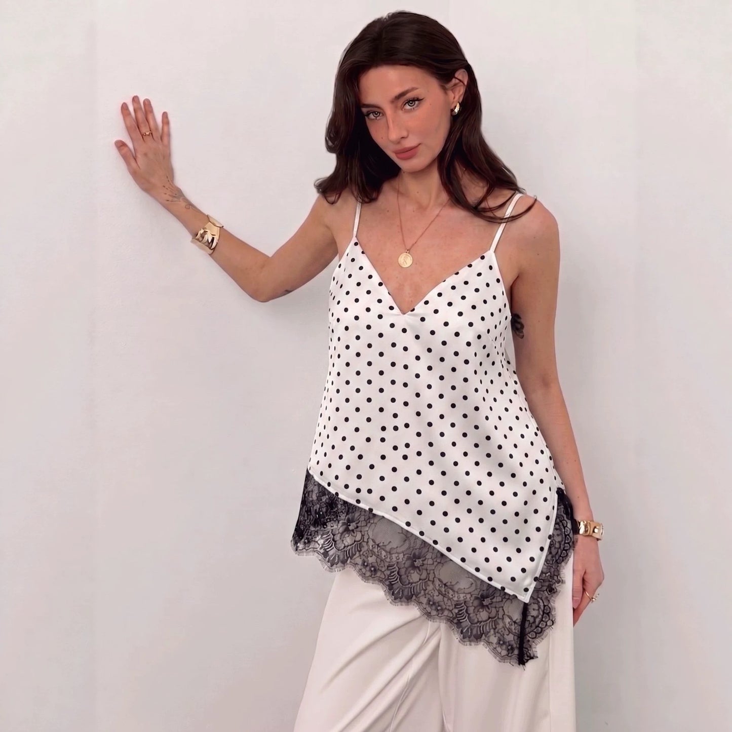 Black Polka Dot on White Background