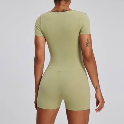 Tight Quick Drying T shirt Yoga Clothes Women Training Dance Fitness Sports Yoga Jumpsuit Jumpsuit - Wanita Store