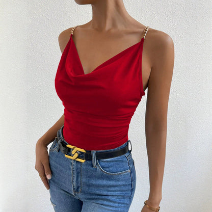 Gilet rouge sexy femme été, coupe ajustée, amincissant, taille plissée, haut court moulant sans bretelles, à porter seul ou en superposition