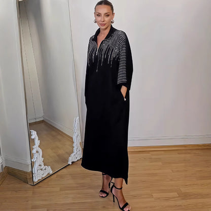 Autumn Printed Loose Women Wear Long Sleeve Dress - Wanita Store